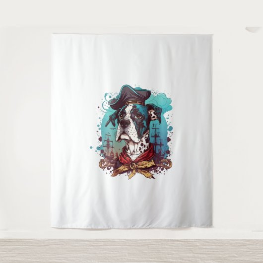 Grote Deense hond piraat Wandkleed (Voorkant)
