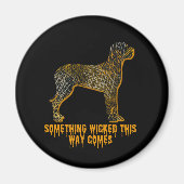 Grote Deense hond silhouet leuk Sinaasappel zwart Magneet (Voorkant)