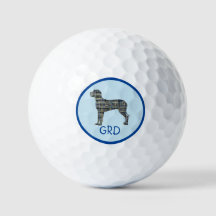 Grote Deense hond silhouet monogram raster blauw
