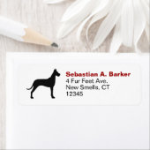 Grote Deense hond silhouet retour adres labels (Insitu)