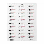 Grote Deense hond silhouet retour adres labels (Full Sheet)