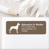 Grote Deense hond silhouet retour adres labels (Insitu)