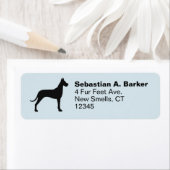 Grote Deense hond silhouet retour adres labels (Insitu)