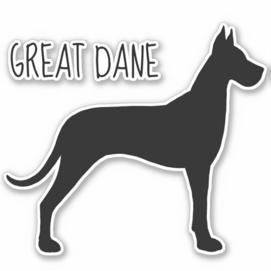 Grote Deense hond silhouet vinyl Sticker (Voorkant)