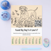 Grote Deense Hond Sjabloon Afscheur  Flyer (Enkel)