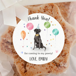 Grote Deense hond Verjaardag Dank u Ronde Sticker