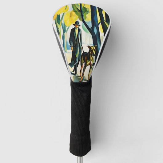 Grote Deense hond wandelen in het park 04 - Madele Golfheadcover (Voorkant)