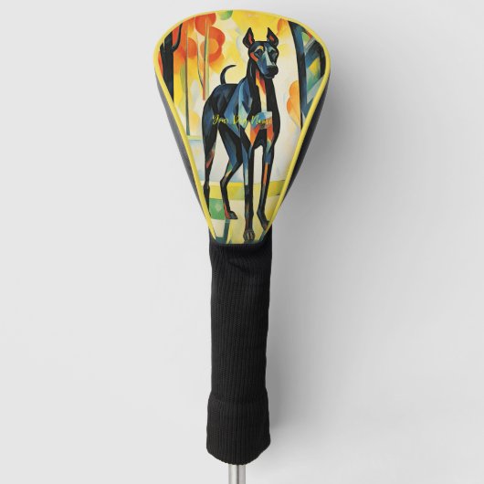Grote Deense hond wandelen in het park 05 - Madele Golfheadcover (Voorkant)