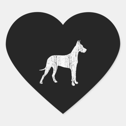 Grote Deense hondeneigenaar cadeau dier Hart Sticker (Voorkant)
