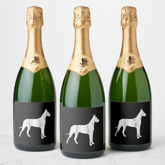 Grote Deense hondeneigenaar cadeau dier Sparkling Wijnetiket (Flessen)