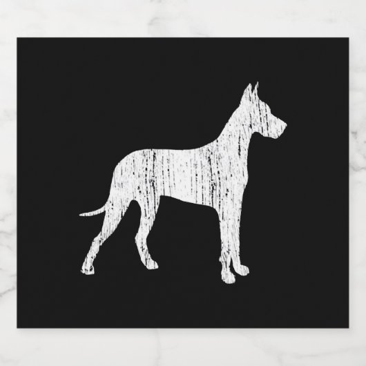 Grote Deense hondeneigenaar cadeau dier Sparkling Wijnetiket (Enkel label)