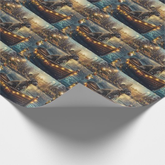 Grote Deense kerst feestelijke reis Cadeaupapier (Hoek)