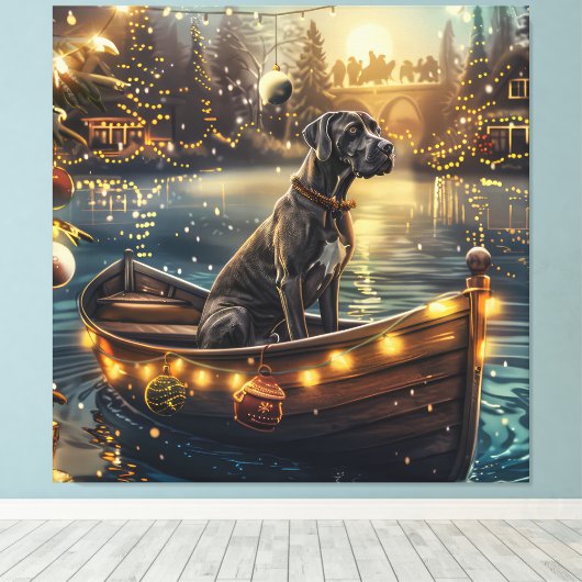 Grote Deense kerst feestelijke reis Canvas Afdruk (Insitu (Houten vloer))