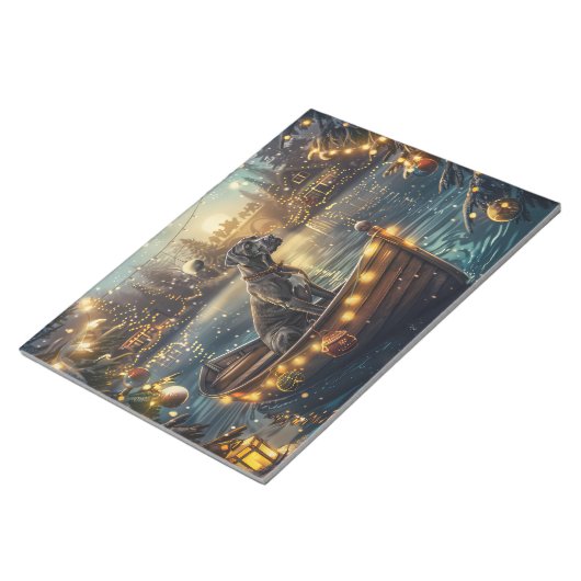 Grote Deense kerst feestelijke reis Notitieblok (Schuin)