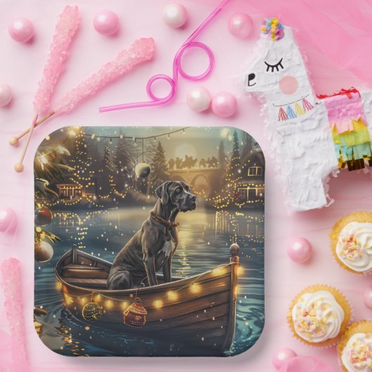 Grote Deense kerst feestelijke reis Papieren Bordje (Feest)