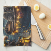 Grote Deense kerst feestelijke reis Theedoek (Quarter Fold)