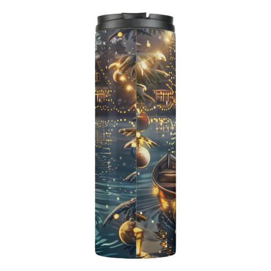 Grote Deense kerst feestelijke reis Thermosbeker (Achterkant)