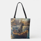 Grote Deense kerst feestelijke reis Tote Bag (Achterkant)