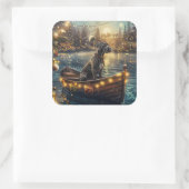 Grote Deense kerst feestelijke reis Vierkante Sticker (Tas)