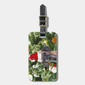 Grote Deense kerstboom geschenkdozen Santa Hat Bagagelabel (Voorkant verticaal)