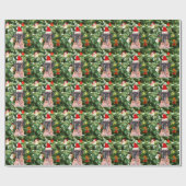 Grote Deense kerstboom geschenkdozen Santa Hat Cadeaupapier (Vlak)
