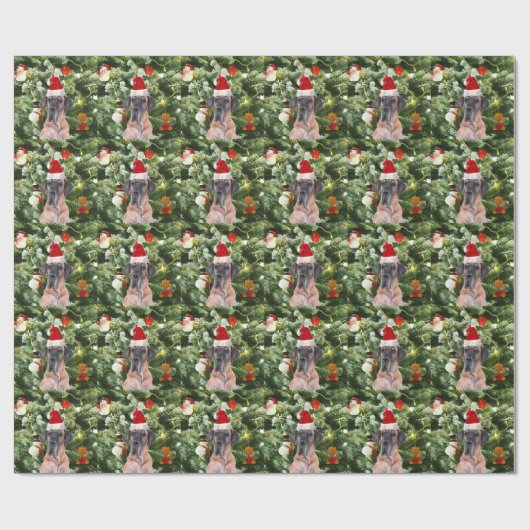 Grote Deense kerstboom geschenkdozen Santa Hat Cadeaupapier (Vlak)