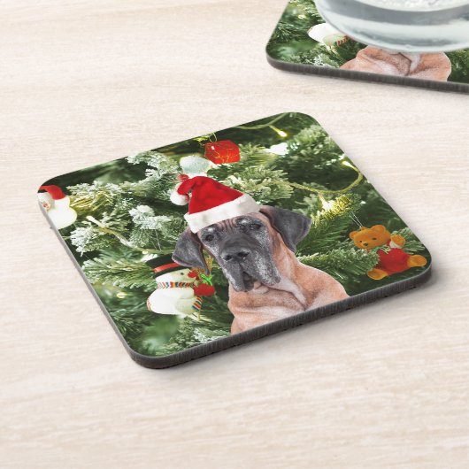 Grote Deense kerstboom geschenkdozen Santa Hat Drankjes Onderzetter (Linkerzijde)