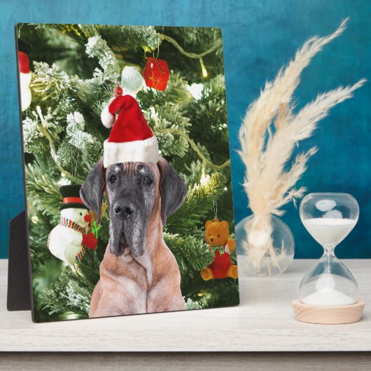 Grote Deense kerstboom geschenkdozen Santa Hat Fotoplaat (Zijkant)