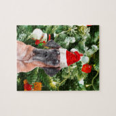 Grote Deense kerstboom geschenkdozen Santa Hat Legpuzzel (Horizontaal)