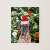 Grote Deense kerstboom geschenkdozen Santa Hat Legpuzzel (Verticaal)