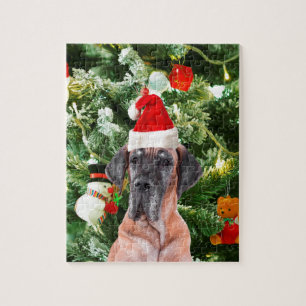 Grote Deense kerstboom geschenkdozen Santa Hat Legpuzzel