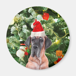 Grote Deense kerstboom geschenkdozen Santa Hat Magneet