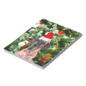 Grote Deense kerstboom geschenkdozen Santa Hat Notitieblok (Linkerzijde)