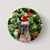 Grote Deense kerstboom geschenkdozen Santa Hat Ronde Button 5,7 Cm (Voorkant)
