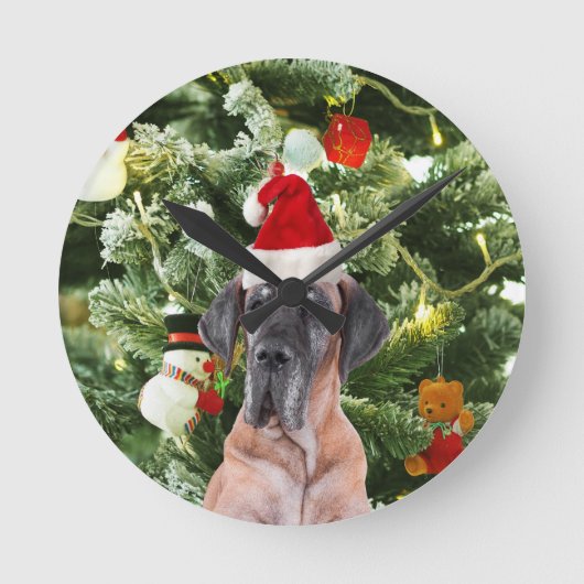 Grote Deense kerstboom geschenkdozen Santa Hat Ronde Klok (Voorkant)