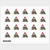 Grote Deense kerstboom geschenkdozen Santa Hat Sticker (Vel)