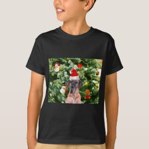 Grote Deense kerstboom geschenkdozen Santa Hat T-shirt