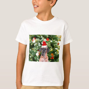 Grote Deense kerstboom geschenkdozen Santa Hat T-shirt