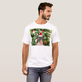 Grote Deense kerstboom geschenkdozen Santa Hat T-shirt (Voorkant volledig)
