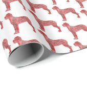 Grote Deense kersthond Schattige silhouet wit Cadeaupapier (Rol Hoek)