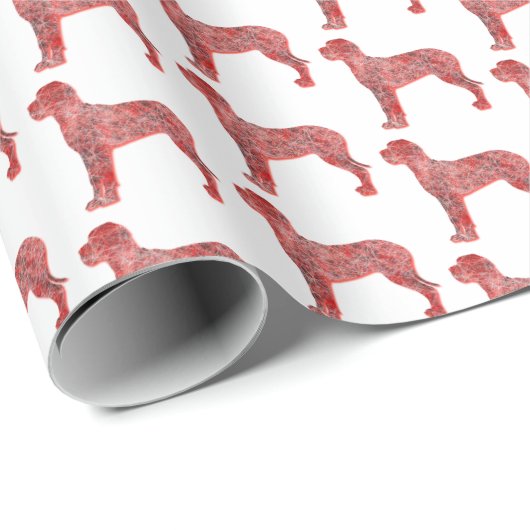 Grote Deense kersthond Schattige silhouet wit Cadeaupapier (Rol Hoek)