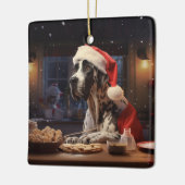 Grote Deense kerstkoekjes vakantie Keramisch Ornament (Links)