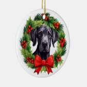 Grote Deense Kerstkrans Keramisch Ornament (Rechts)