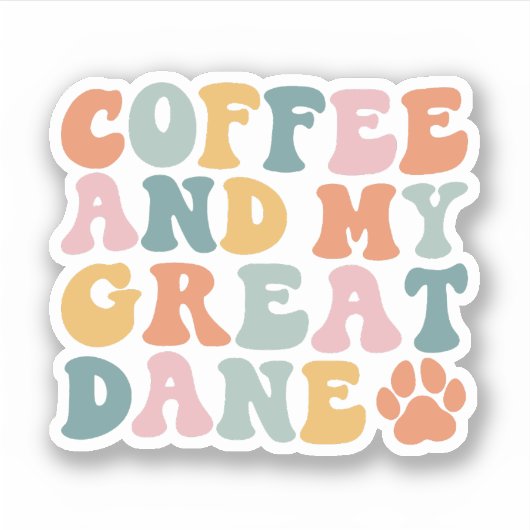 Grote Deense koffie liefhebber, grote Deense eigen Sticker (Voorkant)