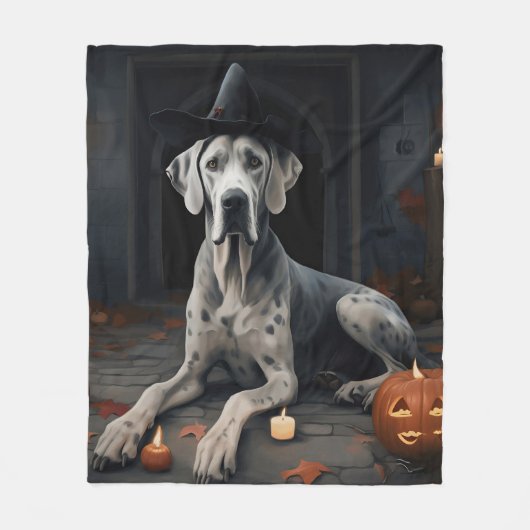 Grote Deense pompoenen Halloween Scary Flip Fleece Deken (Voorkant)