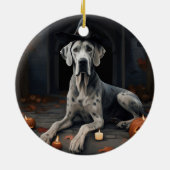 Grote Deense pompoenen Halloween Scary Flip Keramisch Ornament (Achterkant)