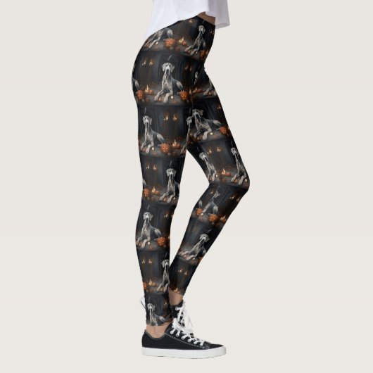Grote Deense pompoenen Halloween Scary Flip Leggings (Rechts)