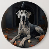 Grote Deense pompoenen Halloween Scary Flip Ronde Button 6,0 Cm (Voorkant)