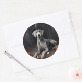 Grote Deense pompoenen Halloween Scary Flip Ronde Sticker (Envelop)