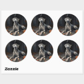 Grote Deense pompoenen Halloween Scary Flip Ronde Sticker (Vel)